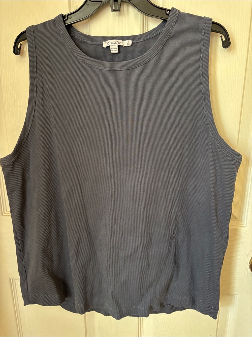 Chico's Slate Blue Ribbed Tank Top